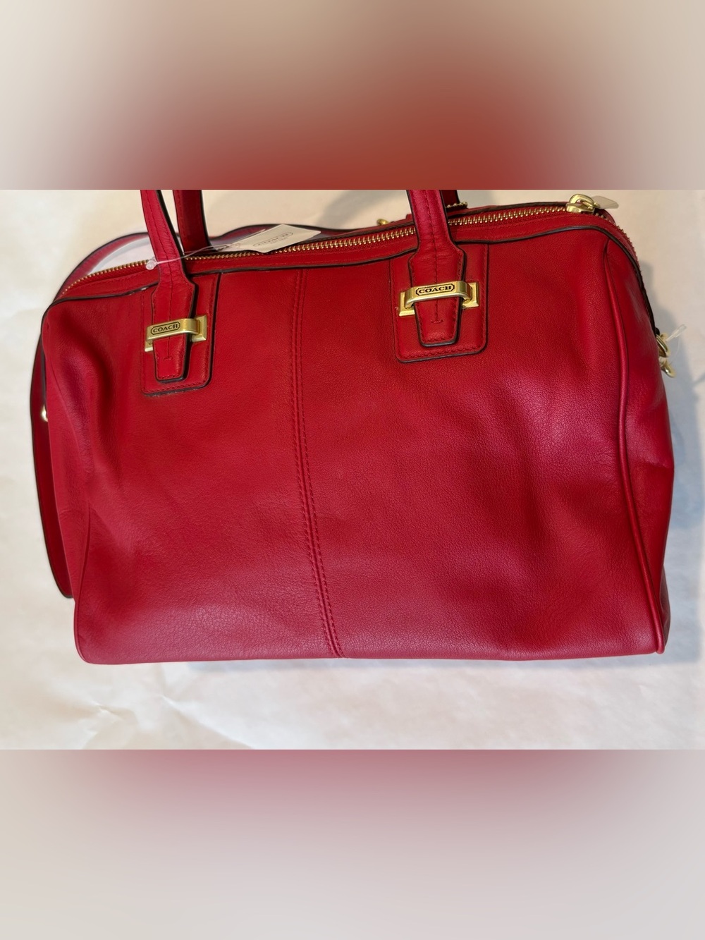 Coach Taylor Red Leather Satchel F25296